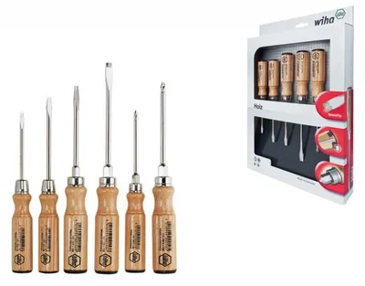Produktbild von Wiha Holz Schlitz/Phillips Schraubendrehersatz, 6-tlg. (162 HK6 SO)