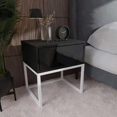 Produktbild von Nachttisch BLANCO LOFT schwarz Hochglanz