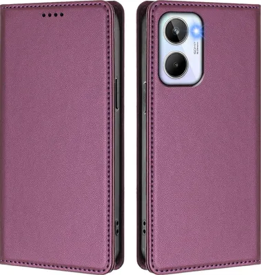Immagine prodotto di Custodia in pelle per Realme 10 4G, custodia flip magnetica in Finto cuoio con supporto Viola