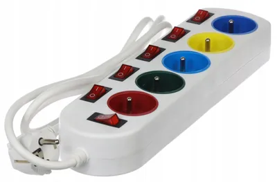Obrázok produktu pre ELGOTECH EPS-501,5W6 Predlžovací kábel, 5 zásuviek, 6 vypínačov