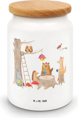 Produktbild von Mr. & Mrs. Panda Dose Waldtiere Picknick - Weiß - Geschenk, Kaffeedose, Eichhörnchen, behälter, Wald, Fuchs, Hase, Maus, Vorratsbehälter, Keksdose, Lustige Sprüche