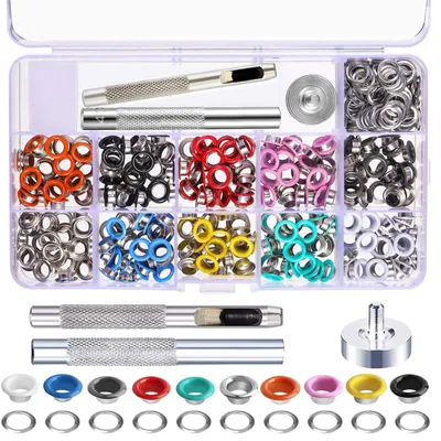 Ösen-Set 5 mm, 500 Stück, 10 Farben, mit Werkzeug