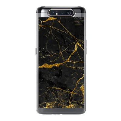 Produktbild von MuchoWow® Handyhülle Schutzhülle Hülle für Samsung Galaxy A80 Marmor - Gold - Schwarz - Marmoroptik - Luxus - Glitzer Silikon Softcase Handy Hülle - Schutzdeckel