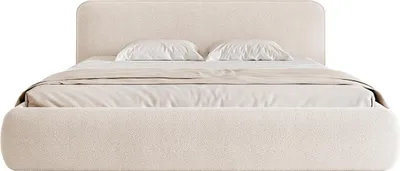Produktbild von FEDVE Polsterbett Herat aus Bouclé-Stoff 200x200 cm, Weiß