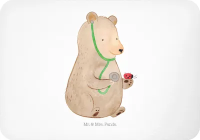Produktbild von Mr. & Mrs. Panda magnet Bär Arzt - Weiß - Geschenk, Professor, Professorin, bildmagnet, Notizhalter, Pinnwandmagnet, Kühlschrankmagnet, Doktorin, whiteboardmagnet, Doktor