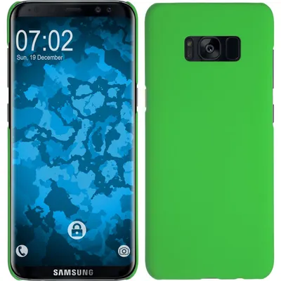 Produktbild von PhoneNatic Case kompatibel mit Samsung Galaxy S8 - Hülle grün gummiert Hard-case + flexible Folie