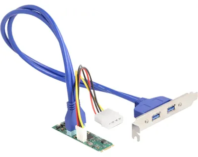 Produktbild von DeLOCK Konverter M.2 Key B+M Stecker > 2 x USB 5 Gbps Typ-A