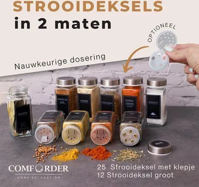 Produktbild von Famanu Gewürzgläser mit Deckel - 25 Stück