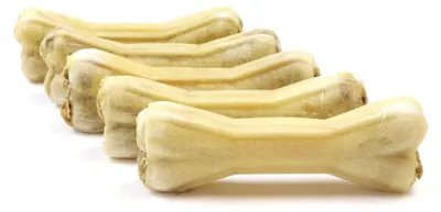 Produktbild von DOGBOSS 100% Natur Kauknochen Hundeknochen, Rinderhaut mit Hähnchen, 5 Stück 22 cm – Größe 210 g (5er Pack)