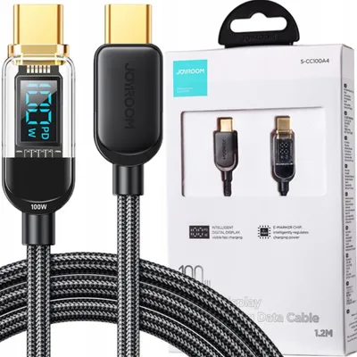 Immagine prodotto di Joyroom A4 Cavo Usb-C / Usb-C 100W 1,2M con display - Nero