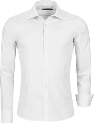 Produktbild von Red Bridge Herren Basic Design Slim Fit Langarm Hemd Weiß L