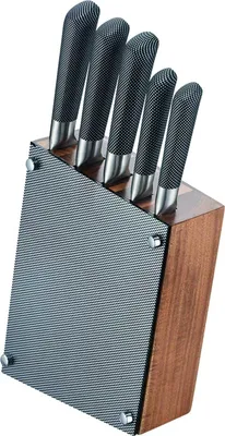 Produktbild von Michelino 6 teiliges Messer-Set Carbon-Optik mit Messerblock