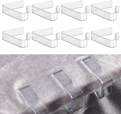 Image de Pinces de fixation pour nappes en plastique, transparentes, 3,6-5,6 cm, pour l'intérieur et l'extérieur