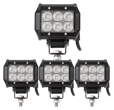 Produktbild von Greenmigo 4X 18W LED 1800LM 6000K 12V 24V Arbeitslicht Offroad Flutlicht Reflektor Scheinwerfer IP67 Arbeitsscheinwerfer