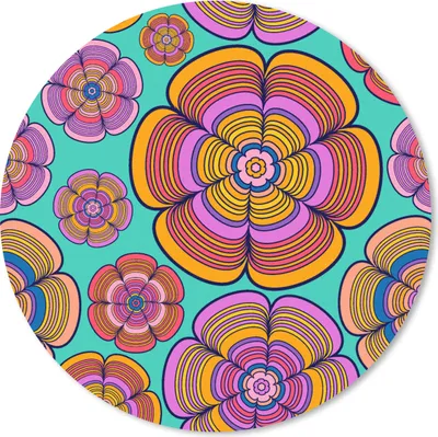 Produktbild von MuchoWow® Mauspad Mousepad Design - Flower Power - Farben 20x20 cm - Mousepads - Maus Mat - Pad - Mausunterlage - Schreibtischmatte