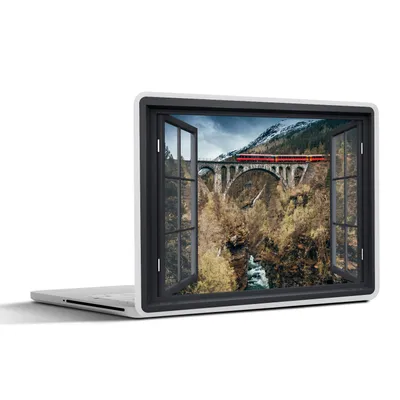 Produktbild von MuchoWow® Laptop Aufkleber Sticker Cover Aussicht - Berg - Zug 40x30 cm - Laptop Dekoration - Selbstklebend