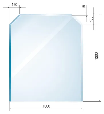 Produktbild von Raik Kamin Glasplatte Zunge eckig inkl. Facette