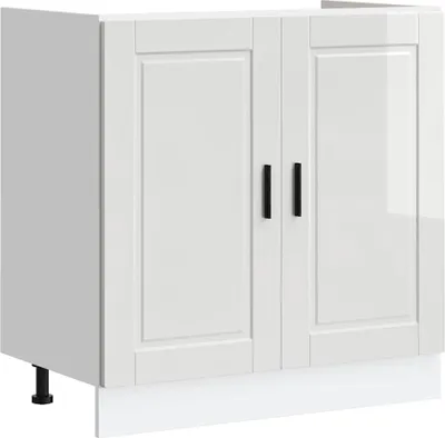 Produktbild von vidaXL Spülenunterschrank Porto Hochglanz-Weiß 80x46x81,5 cm