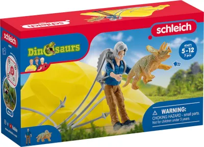Zdjęcie produktu dla Schleich® Dinosaurs 41471 Zestaw figurek do zabawy w ratowanie dinozaurów ze spadochronem