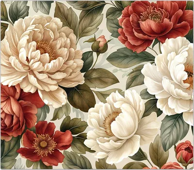 Produktbild von Spritzschutz Herdabdeckplatte Schneidebrett aus Glas Florales Blütenmuster 1-Teilig (60x52cm)