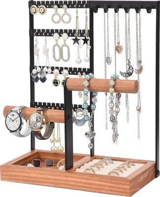 Productafbeelding van Famanu sieradenvak met een elegante houten uitstraling - zwart