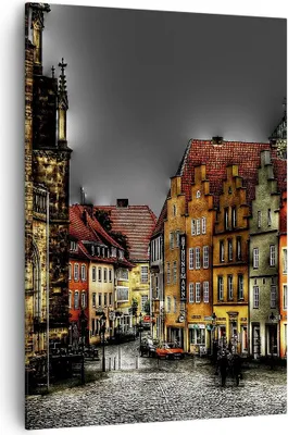 Produktbild von Bild auf Leinwand - Leinwandbild - Einteilig - Bunte Häuser historische Denkmäler - 70x100cm - Wand Bild - Wandbilder - Leinwanddruck - Wanddekoration - Leinwand bilder - Wandbild - PA70x100-0251