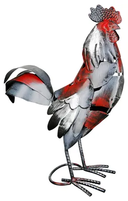 Immagine prodotto di Gilde Figur, gallo, "Otto", metallo, grigio, confezione da 2, lunghezza 12,5 cm, larghezza 30 cm, altezza 38,5 cm, codice prodotto: 51866, codice EAN: 4063387518663