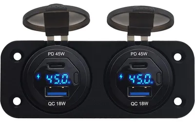 Produktbild von ProRide 12V Einbau-USB/USB-C Auto-Ladegerät 4 Anschlüsse, Blau