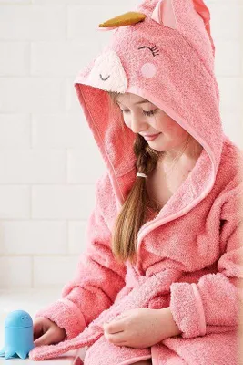 Produktbild von Farbenfroher Bademantel für Mädchen und Jungen – Kinderbademantel – Bademantel in Tierform