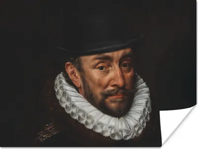 Produktbild von MuchoWow® Poster Wilhelm von Oranien - Adriaen Thomasz - Hut 120x90 cm - Wandbild