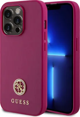 Image de GUESS Housse pour portable compatible IPHONE 15 Pro GUHCP15LPS4DGPP (strass métal logo) rose
