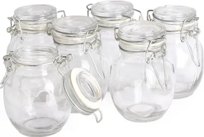 Produktbild von VBS Mini-Bügelglas Set 6 Stk bauchig 120 ml 6 cm Durchmesser 9 cm Höhe