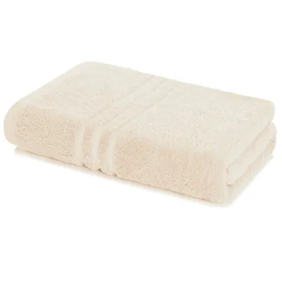 Zdjęcie produktu dla Ręcznik do kąpieli Lavea® o wymiarach 100x150 cm, wykonany w 100% z bawełny – duży ręcznik pod prysznic, bardzo chłonny, miękki i przyjazny dla skóry, seria frotte Elena, możliwość prania - kolor kremowy