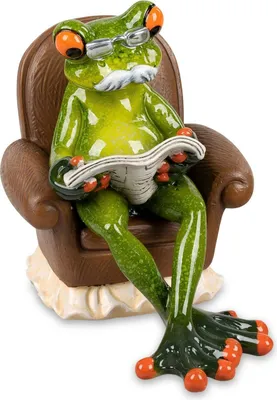 Produktbild von Formano 2er Set lustige Frösche Froschpaar Oma + Opa im Sessel Figur Poly 12 cm