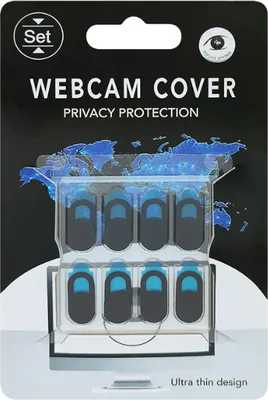 Produktbild von INF Webcam-Datenschutz Schwarz 8er Packung