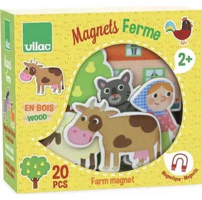 Zdjęcie produktu dla Vilac Drewniane magnesy farma 20 szt