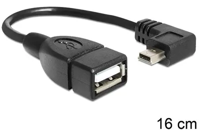 Obrázok produktu pre DeLOCK 83245, 0,16 m, USB A, Mini-USB B, Čierna