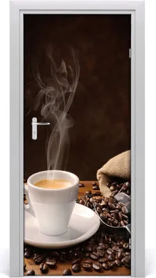 Produktbild von Tulup Türaufkleber 85x205 cm Dekorative Aufkleber Selbstklebend Wasserdichte Tapete Abnehmbar Schlafzimmer Wohnzimmer Wohnkultur - Kaffeetasse