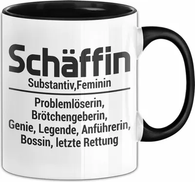 Produktbild von Chefin Tasse Geschenk Schäffin Geschenkidee Für Die Beste Chefin Kaffee-Becher (Schwarz)