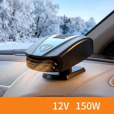 Produktbild von 360° drehbarer Auto-Heizlüfter mit Scheibenentfroster-Funktion, tragbarer Fahrzeuglüfter - Blau