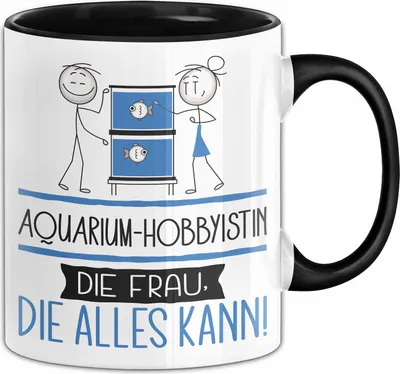 Produktbild von Aquarium-Hobbyistin Geschenk Tasse Becher Die Frau Die Allen Kann Geschenkidee für eine Aquarium-Hobbyistin Lustig (Schwarz)