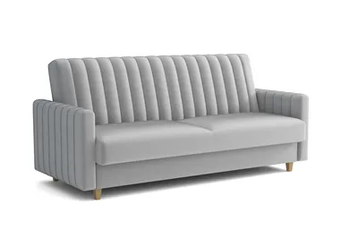 Produktbild von Emoebel24 Sofa mit Schlaffunktion, Bettcouch, Schlafsofa mit Bettkasten Grace Hellgrau 210x97x90 cm