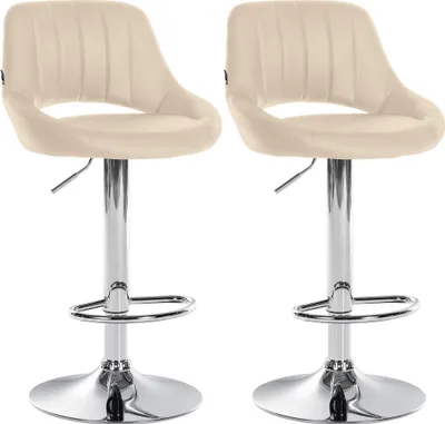 Produktbild von 2er Set Barhocker HLO-CP277 Kunstleder C  creme