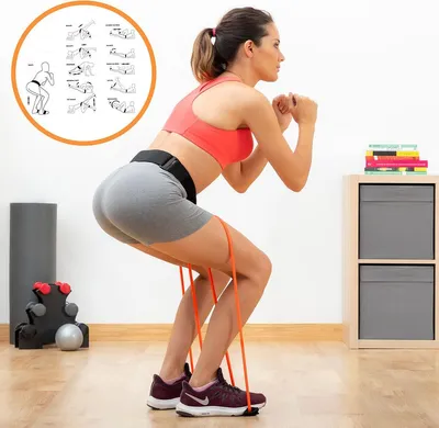 Image de Ceinture avec bandes de résistance pour les fessiers et guide d'exercices Bootrainer InnovaGoods