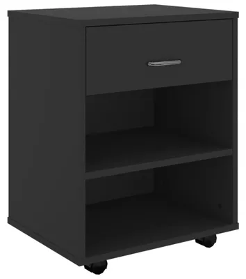 Obrázok produktu pre vidaXL Skriňa na kolieskach čierna 46x36x59 cm Drevo Materiál