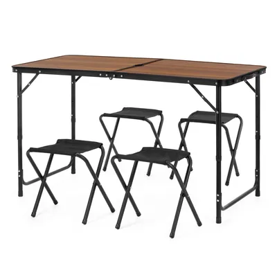 Produktbild von Springos® Camping-Kofferset – klappbarer Campingtisch mit 4 Stühlen, höhenverstellbar, mit Tragegriff