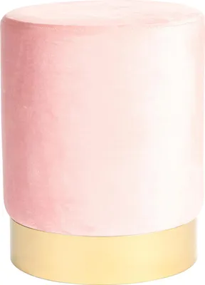 Produktbild von Runde Samt Pouffe Fußhocker Schlafzimmer Dressing Tisch Akzent Stuhl Rosa