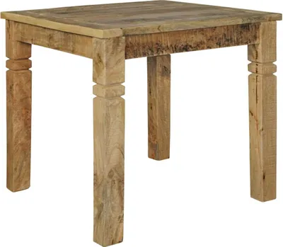 Produktbild von Esszimmertisch WL5.077 Braun 80 x 80 x 76 cm Mango Massivholz, Design Landhaus Esstisch Massiv, Tisch für Esszimmer Quadratisch, Küchentisch für 4 Personen, Holztisch Rustikal Klein