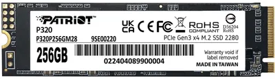 Image de PATRIOT MEMORY Patriot Memory P320 256 Go M.2 PCI Express 3.0 NVMe