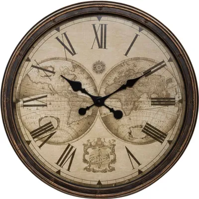 Produktbild von Atmosphera Vintage World Wanduhr Schwarz  Schwarz One Size